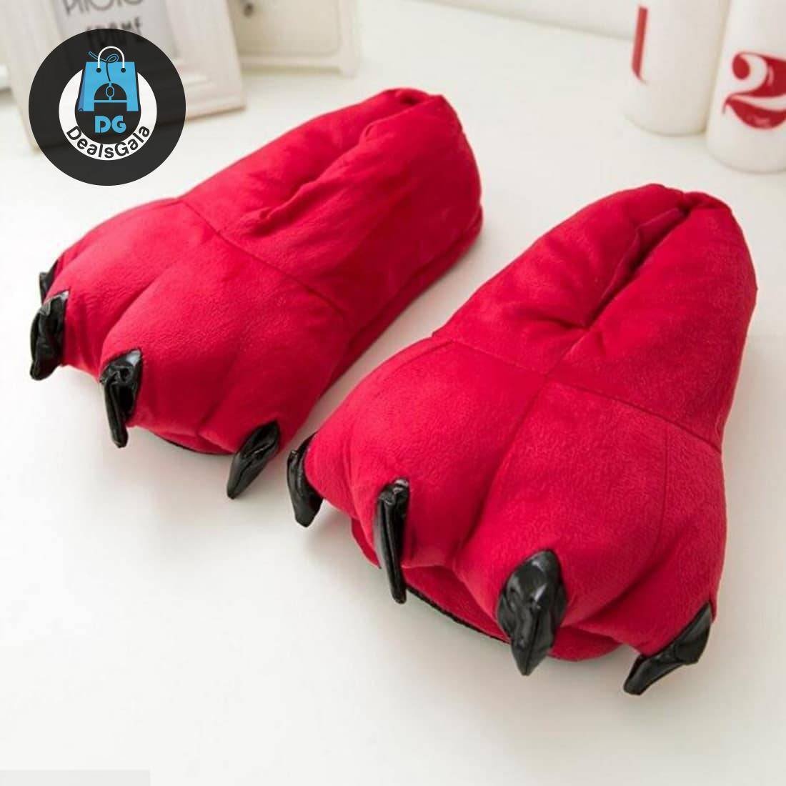 Unisex Winter Soft Paw Shoes Slippers cb5feb1b7314637725a2e7: Black|Blue|Gray|Green|pink|Red|Yellow
