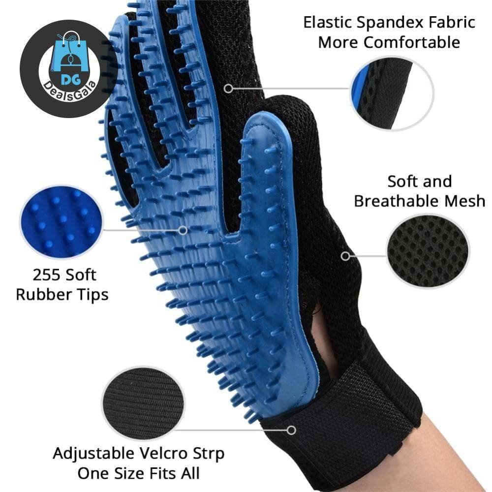Silicone Pet Grooming Glove Pet supplies cb5feb1b7314637725a2e7: Blue Left glove|Blue right glove|Green right glove|Pink right glove|Purple right glove|Red right glove