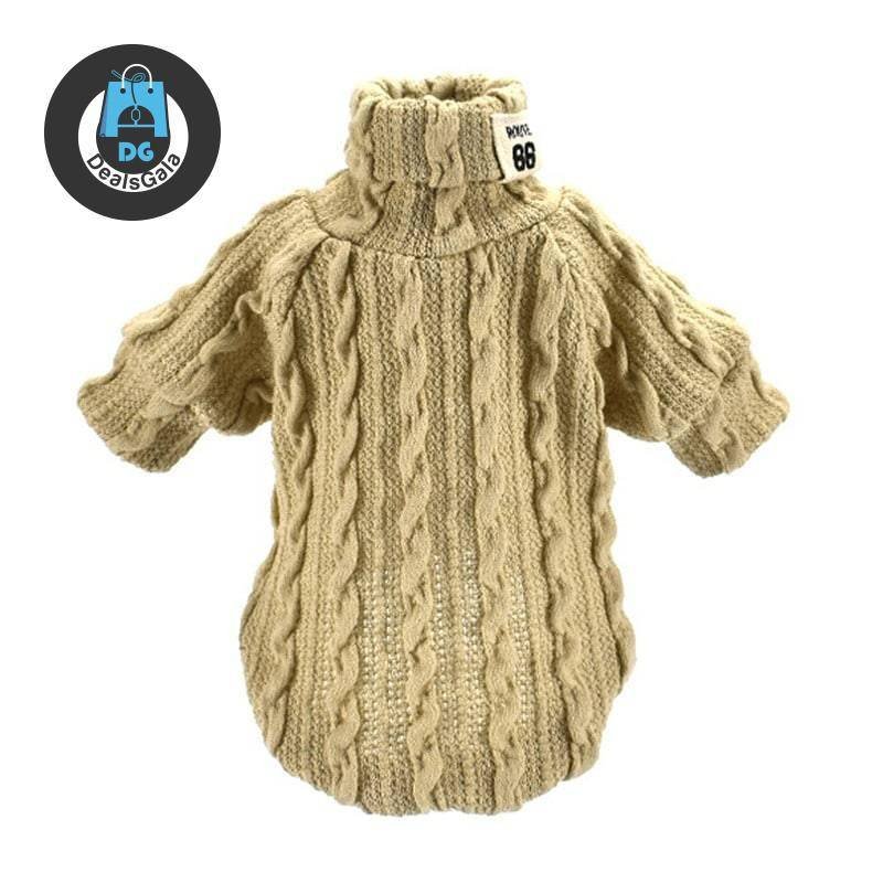 Cute Knitted Dog Sweater Pet supplies cb5feb1b7314637725a2e7: beige|Black|Green|khaki|orange|Red
