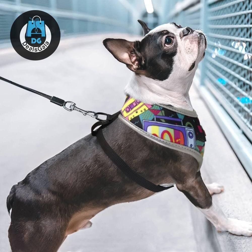 Breathable Printed Nylon Dog Harness Vest Pet supplies cb5feb1b7314637725a2e7: Green|orange|Rose