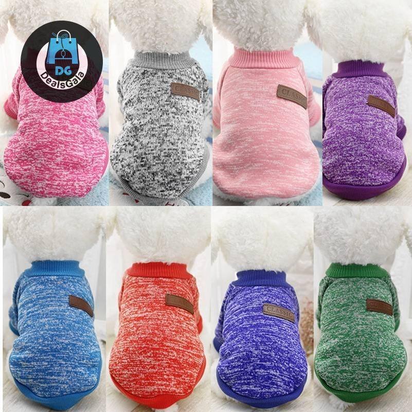 Warm Cotton Melange Color Dog’s Sweater Pet supplies cb5feb1b7314637725a2e7: Black|Blue|Brown|Deep Blue|Green|Grey|Navy|pink|pure blue|pure pink|pure red|Purple|Red|Rose|Wine