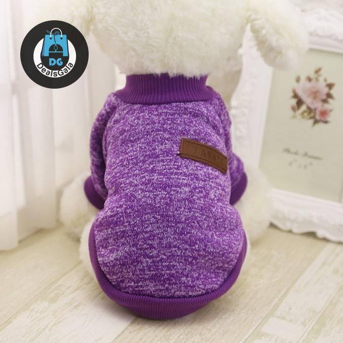 Warm Cotton Melange Color Dog’s Sweater Pet supplies cb5feb1b7314637725a2e7: Black|Blue|Brown|Deep Blue|Green|Grey|Navy|pink|pure blue|pure pink|pure red|Purple|Red|Rose|Wine