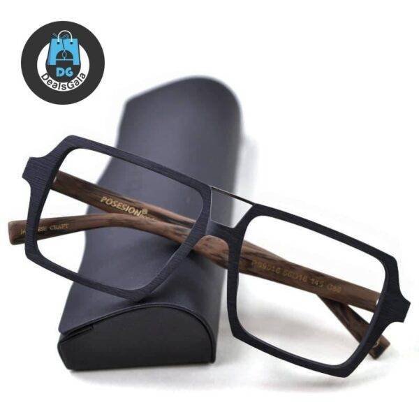 Men’s Geometric Oversized Design Glasses Men's Glasses b355aebd2b662400dcb0d5: Black|Black Brown