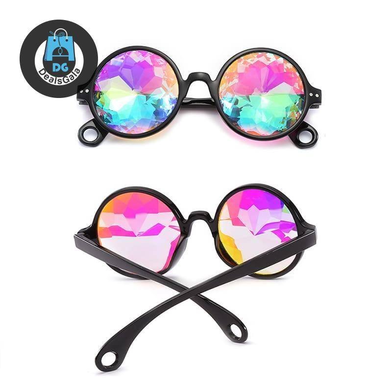 Unisex Holographic Kaleidoscope Round Sunglasses Women's Glasses af7ef0993b8f1511543b19: Black|Black-H|pink|Pink-H|Trans|Trans-H