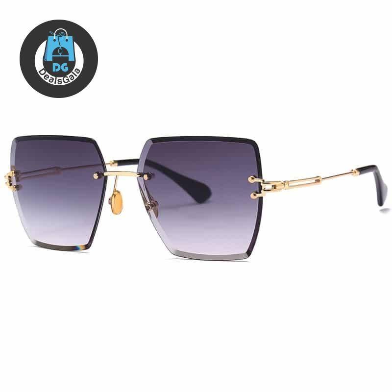 Women’s Rimless Square Sunglasses Women's Glasses af7ef0993b8f1511543b19: Blue|Brown|gold with black|gold with clear|Orange|Purple|Purple / Pink