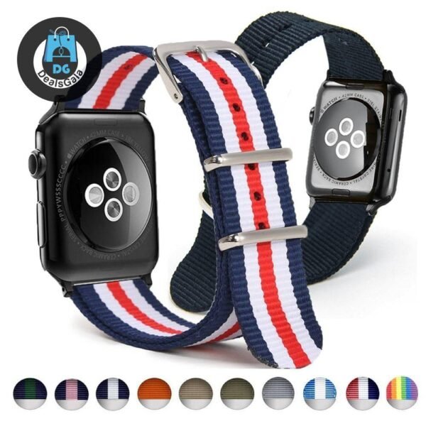 Woven Nylon Strap for Apple Watch with Metal Buckle Smartwatches Watches Band 58c99d5d65c49cc7bea0c0: BGB|Black|BPB|BWB|BWRWB|Gray|Green|Khaki|Light BLue|Orange|Rainbow|RWB