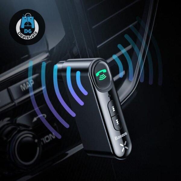 Bluetooth 5.0 Car Adapter with AUX cb5feb1b7314637725a2e7: Black