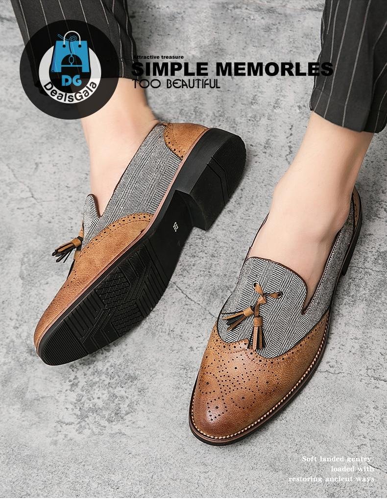 Leather Brogue Shoes cb5feb1b7314637725a2e7: Black Men Flats|Brown Men Flats