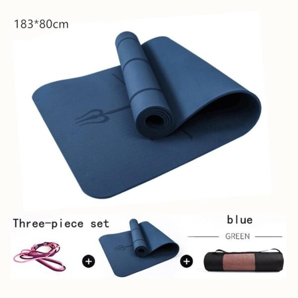 TPE Yoga Mat with Position Line cb5feb1b7314637725a2e7: 61cm blue|61cm orange|61cm pink|61cm purple|80cm blue|80cm pink|80cm purplr