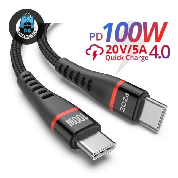 PZOZ 100W USB C to USB Type C Cable Quick Charge 4.0 PD 5A Fast Charging For MacBook iPad Samsung Xiaomi 60W USBC Charger Cord 1ef722433d607dd9d2b8b7: Asia