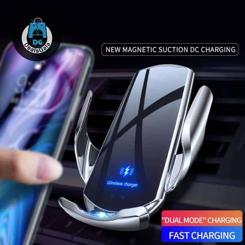 Automatic 15W Qi Car Wireless Charger for iPhone 12 11 XS XR X 8 Samsung S20 S10 Magnetic USB Infrared Sensor Phone Holder Mount cb5feb1b7314637725a2e7: Black|Blue|Gold|Red|silver