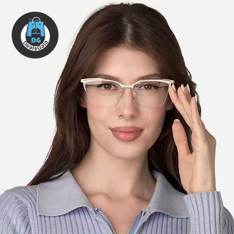 Half Frame Cat Eye Anti Blue Light Optical Glasses b355aebd2b662400dcb0d5: C2Pink|C3Beige|C5Black|C6Blue|C7Red|C9Brown