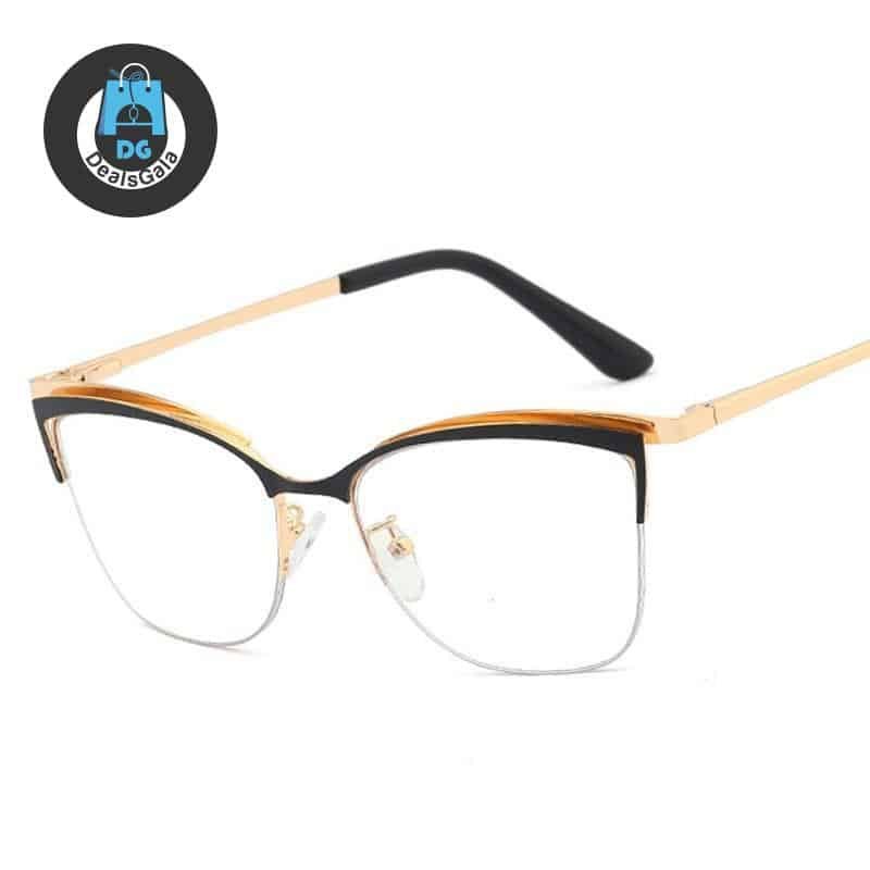 Half Frame Cat Eye Anti Blue Light Optical Glasses b355aebd2b662400dcb0d5: C2Pink|C3Beige|C5Black|C6Blue|C7Red|C9Brown