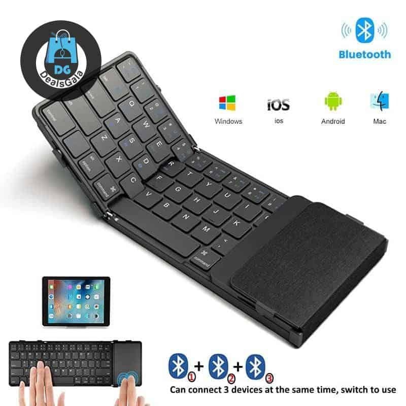 Tri-Folding Wireless Keyboard with Touchpad cb5feb1b7314637725a2e7: English|Hebrew|Korea|Russian|Spanish