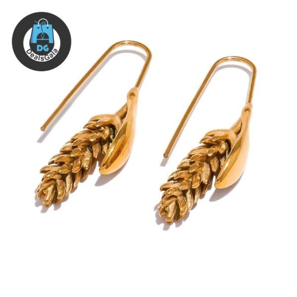 Stainless Steel Wheat Earrings 8d255f28538fbae46aeae7: YH3497A Gold|YH3498A Steel