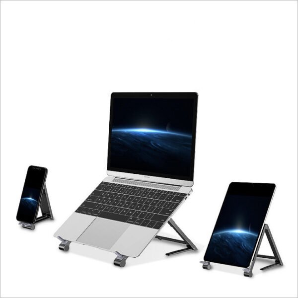 Computer three in one folding portable stand Color: Grey|Silver