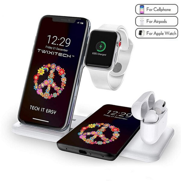 Universal Four-In-One Wireless Charging Stand Color: Black|White