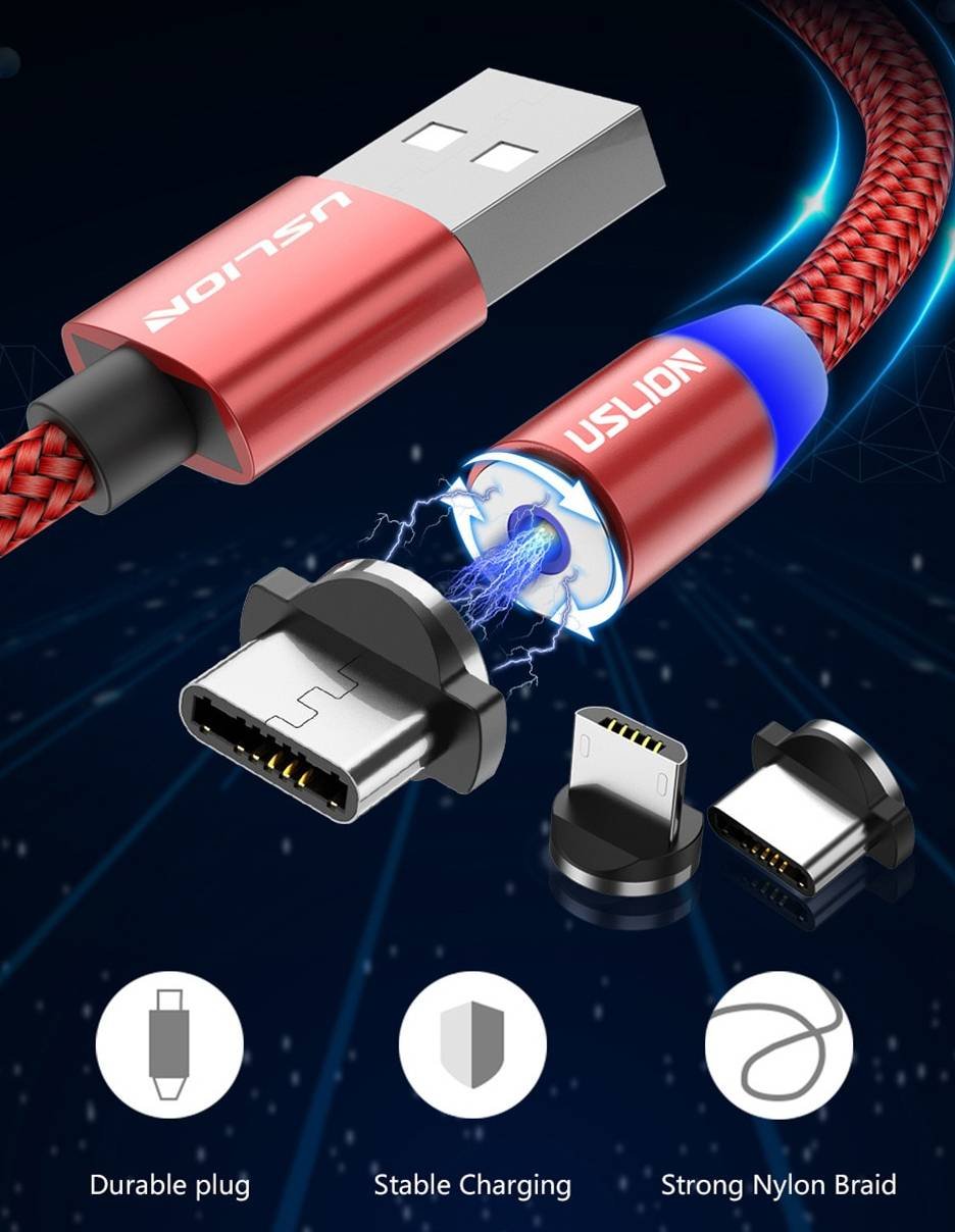 Magnetic USB Fast Charging Micro / Type C Cable