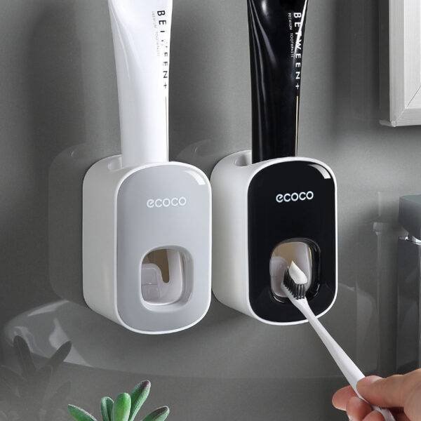 Wall-Mounted Automatic Toothpaste Dispenser (Hands-Free Vacuum Squeezer) cb5feb1b7314637725a2e7: Black|Grey 