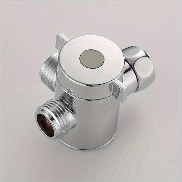 Universal 3-Way Shower Arm Diverter Valve (T-Adapter G1/2″ cb5feb1b7314637725a2e7: silvery 