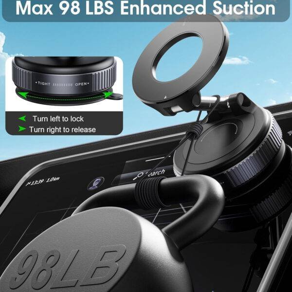 Vacuum Magnetic Suction Car Phone Holder (360-Degree Rotation cb5feb1b7314637725a2e7: Black|White 